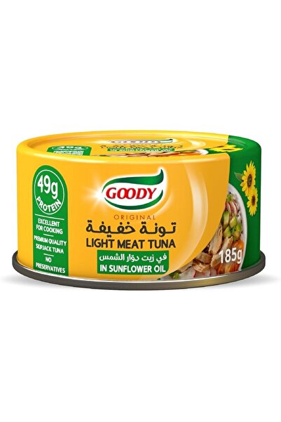 Goodyfon غودي لايت - تونة خفيفة في زيت دوار الشمس، عبوة 185 جرام، تونة خفيفة،...