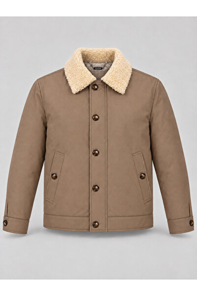 Danger Men's Fur Collar Quilted Coat Jacket Mink 4322Dngr