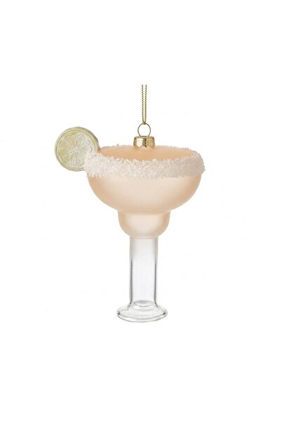OEM Christmas tree decoration, pale orange Margarita cocktail glass with lime...