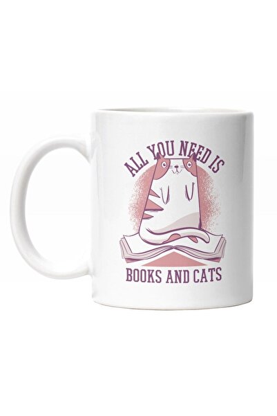 INOVATIX Cana alba personalizata,Si Carte Deschisa, All You Need IS Books and...