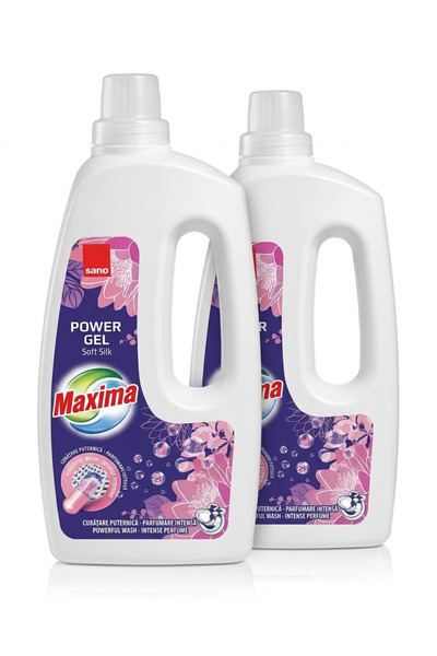 Sano 2 Bucati Maxima Power Gel 1L- 20 Spalari (varianta Soft Silk), un deterg...