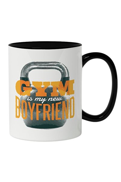 INOVATIX Cana alba personalizata,Gantera Pentru Fitness, Gym Is My New Boyfri...