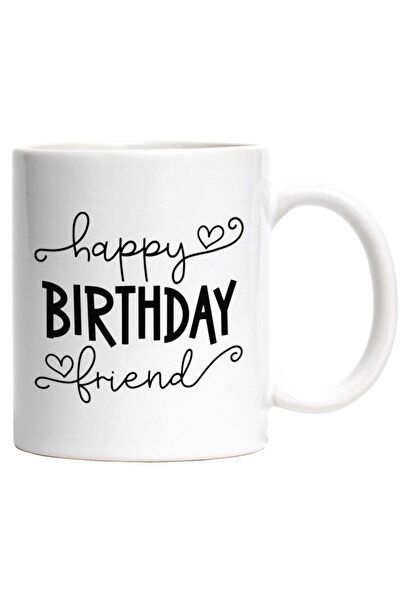 INOVATIX Cana alba personalizata, Happy Birthday Friend,Aniversare,La Multi A...