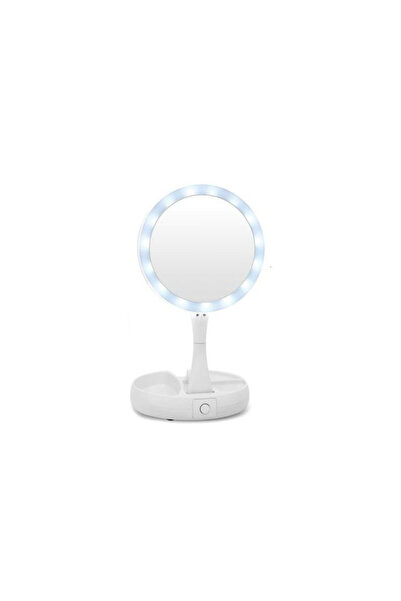 dro Oglindă de machiaj, iluminare LED, rotundă, pliabilă, DRO-OLR