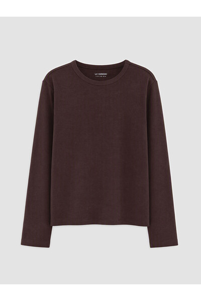 LC Waikiki Two Mt Shop Quality Lcw Kids Brown Long Sleeve Girls' T-Shirt