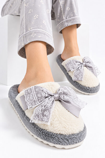 Slipcat Women's Plush, Bowknot, Soft Sole Winter House Slippers