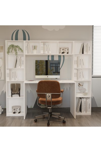 klubeconcept Klube Concept Modüler Çalışma Masası ve Kitaplık – Ayrı Kullanıl...