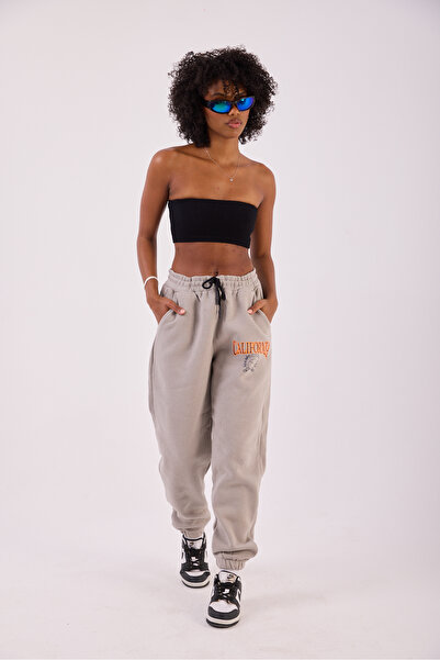 Superbluemexico Women's Beige Clifornia Basic Jogger Pants