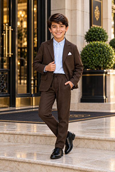 Momivi Kids Boy's Jacket, Shirt, Pants 3-Piece Stylish Classic Set