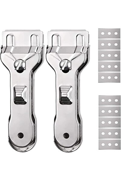 X SPRING Glass Scraper, 2PCS Non-Scratch Stove Top Cleaner with 10 Extra Blad...