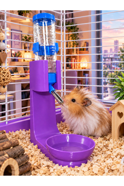 PRHAM Hamster Suluk Standı ⋇ Hamster Kafesi için Suluk Standı ⋇ KarmaRenk ⋇ SulukDahilDeğil