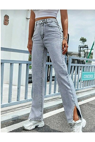 Lixera Pantaloni din denim Elya Lycra, albastru deschis, cu talie înaltă, cu ...