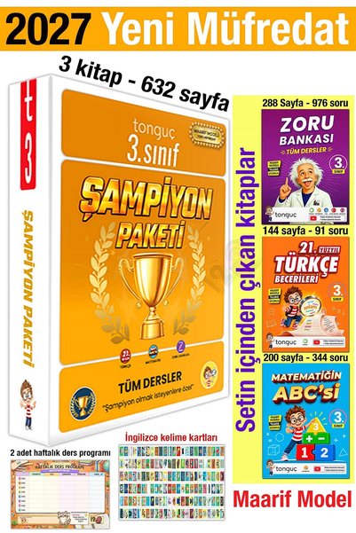 Tonguç Yayınları 3. Sınıf 2027 Şampiyon Paketi Maarif Model