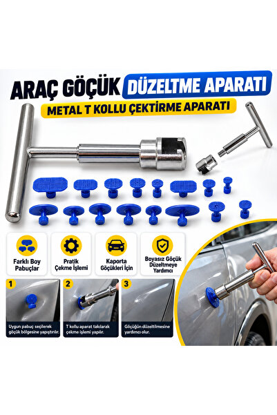 LOACANDLECO Araç Göçük Düzeltme Aparatı Metal T Kollu Çektirme Seti Farklı Bo...