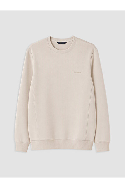 LC Waikiki Özmarka New Season Beige Crew Neck Men's Sweatshirt