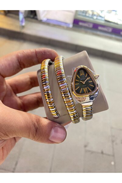 YILAN MODEL ÇİFT RENK İÇİ YEŞİL KOL SAATİ