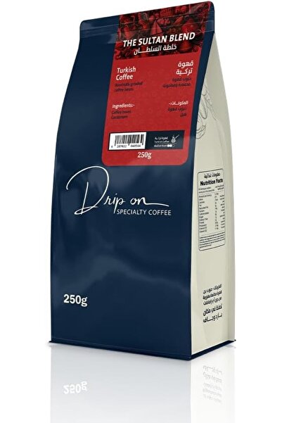 Drip on coffee قهوة تركية مطحونة من مزيج دريب أون ذا سلطان، 250 جرام