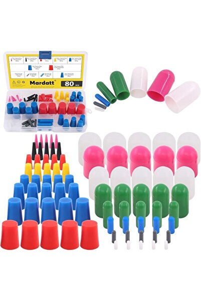 Mardatt 80Pcs Silicone Rubber Tapered Stopper Plug and Protective End Cap Ass...