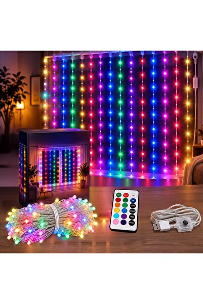 Infiniteea ™   Instalare perdea luminoasă LED RGB pentru uz interior, dimensi...