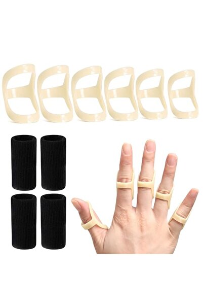 GENERAL RonJea 10Pcs Oval Finger Splints & Sleeves Kit (Size 9,10,11,12,13,14)