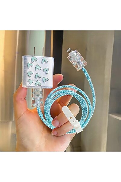 GENERAL Cable Protector for iPhone Charger for iPhone Phone, Cute Green Heart...