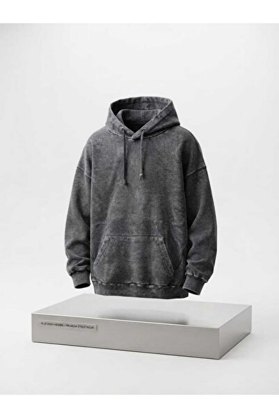coho moda Kot görünümlü üç iplik kumaş içi yünlü kışlık sweatshirt