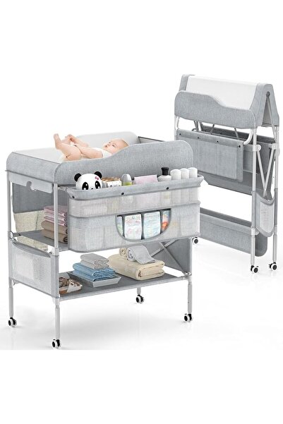 LinJie Baby Changing Table,LinJie Foldable Changing Table Dresser Changing St...
