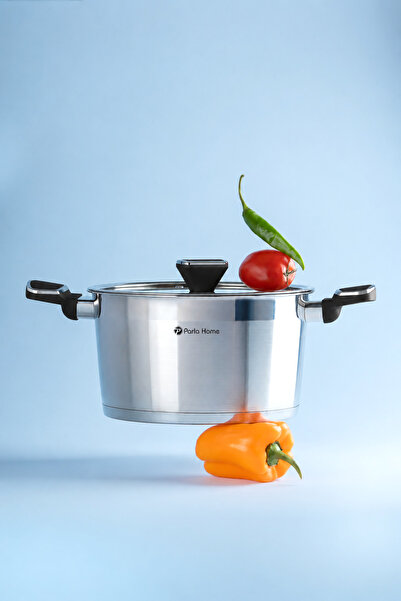 parlahome 10Pcs Cookware set Polo series, P-1210, Stainless Steel 304, Induction compatible, Heat resistant silicon handles.