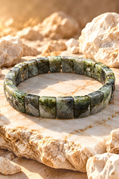NBS Beautiful Naturel Stones سوار من حجر اللابرادوريت الطبيعي عالي الجودة للج...