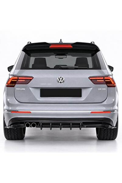 TMZ Garage Volkswagen Tiguan R-Line 2015-2020 Parlak Siyah Arka Difüzör | Spo...