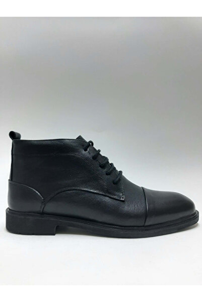 Ataç Genuine Leather Lace-Up Zippered Fur-Lined Classic Men's Winter Boots