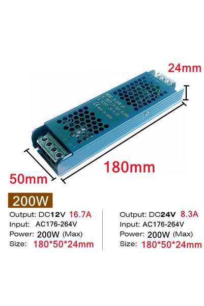 Choice DC 24V 200W Ultra Thin 12V/24V LED Power Supply Adapter 60W 100W 200W ...