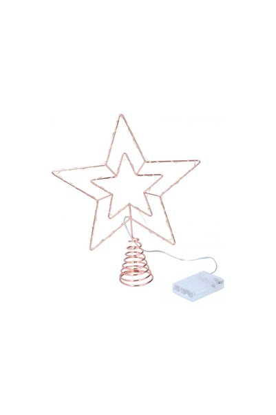 CHRISTMAS GIFTS Αστέρι κορυφής χριστουγεννιάτικου δέντρου με φώτα 30εκ., 25235