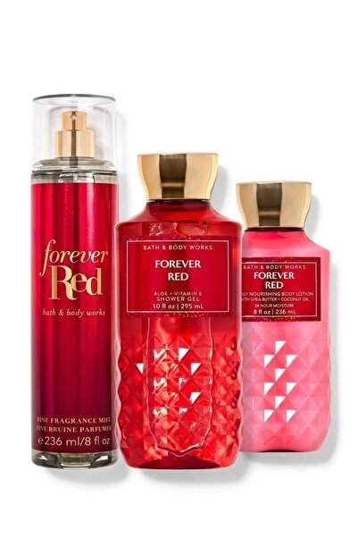 Bath and Body Works جل استحمام فوريفر ريد، لوشن للجسم ورذاذ عطري فاخر