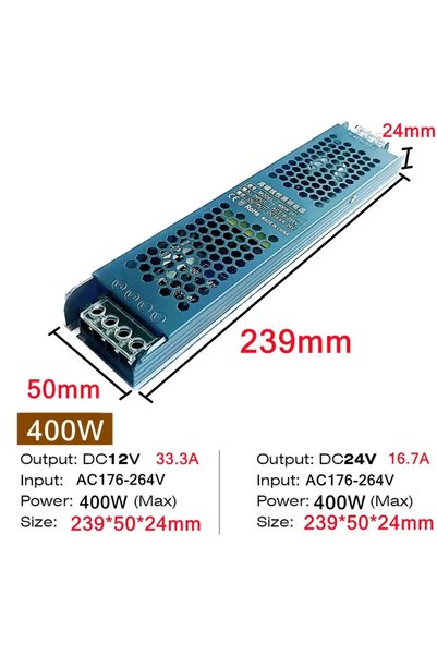 Choice DC 12V 400W Ultra Thin 12V/24V LED Power Supply Adapter 60W 100W 200W ...