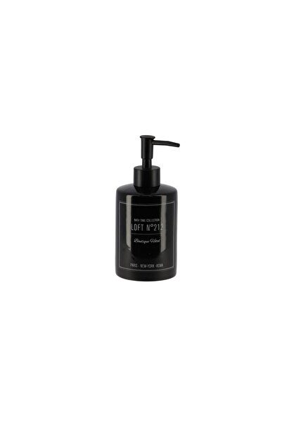 Aria Trade Διανομέας σαπουνιού 320ml από πέτρα, σε μαύρο χρώμα, 7.4x7.4x17.5 εκ.