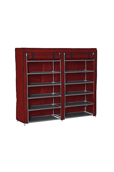 Hoppline Παπουτσοθήκη με 12 Ράφια σε Κόκκινο 29x115x109 εκ. HOP1000975-2