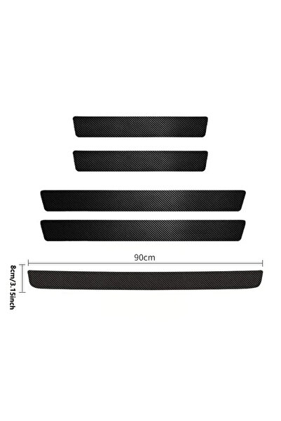 Choice 5pcs 4PCS/5PCS set Carbon Fibre Threshold Protection Strip Universal A...