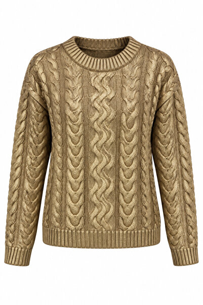 HAZELANNA Gold Sparkle Knitted Sweater