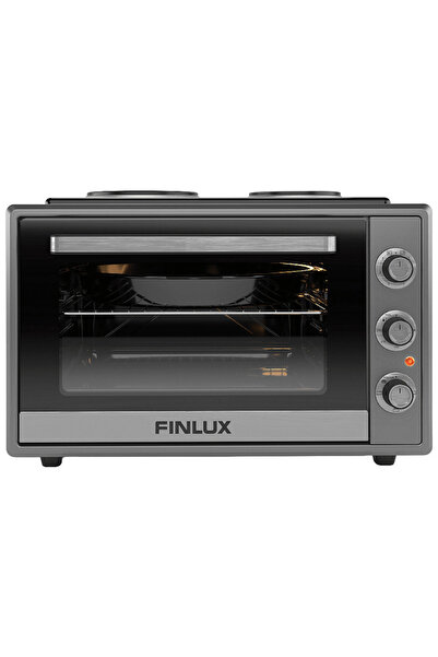 FİNLUX Ηλεκτρικός Φούρνος 60 λίτρων, με 2 εμαγιέ εστίες, 2000W, Γκρι FMC-6024BF