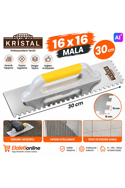 Kristal Seramik Malası, Seramik Tarağı Diş Aralığı 16x16 (30 Cm) Kapalı Ağız