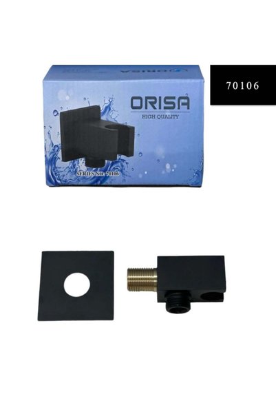 Orisa كوع دفن أسود مع قاعدة سماعة سن نحاس Black concealed elbow with brass sh...