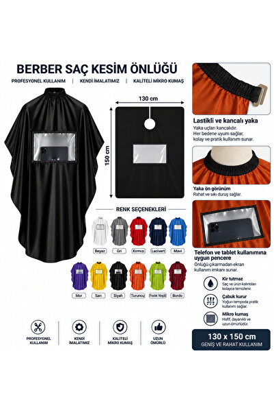 Pencereli Berber Saç Kesim Önlüğü