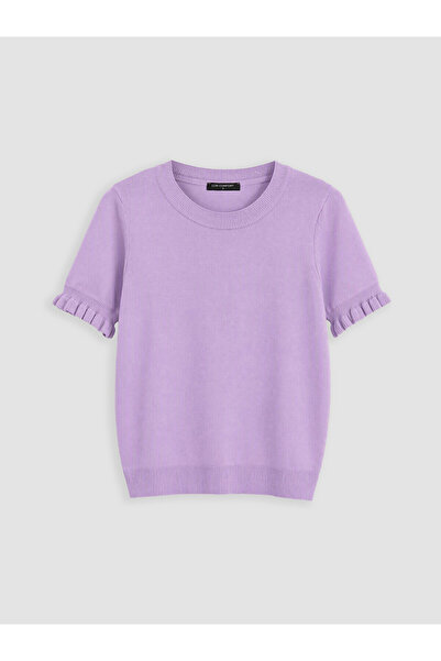 LC Waikiki Nevavm Lcw Comfort Lilac Knitwear Plain Oval Neck Women's Sweater ...