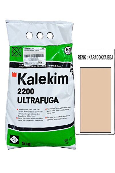 Kalekim 5 KG Kapadokya Bej 2200 ULTRA FUGA Silikon Katkılı, Yüksek Performans...