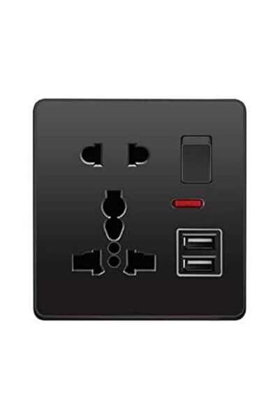 GENERAL Wall Socket, Double Switch Multi Socket and 2 USB Universal Wall Sock...