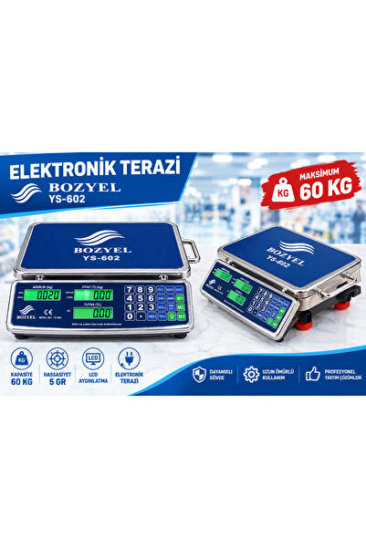 Netoc Bozyel Profesyonel 60 Kg Şarjlı Elektronik Dijital Bakkal Manav Market ...