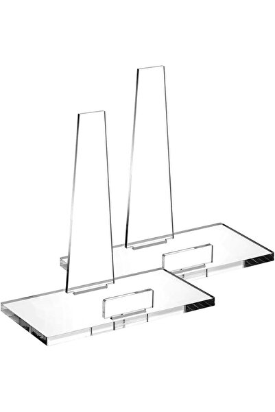 Yelajoy 2 PCS Easel Display Stand, Clear Picture Frame Holder, Desktop Plate ...