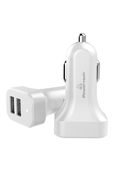 POWERTECH Φορτιστής αυτοκινήτου PT-799, 2x USB, 2.1A, λευκό