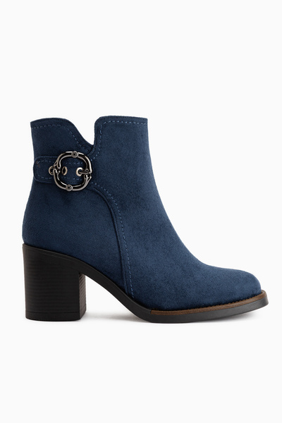 Limoya Γυναικείες μπότες Tania Navy Blue Suede με λεπτομέρεια από αγκράφα και...